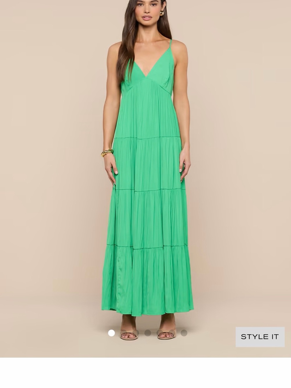 L ‘agence Dress Lua Tiered Maxi Dress, Island Green size M , NWT